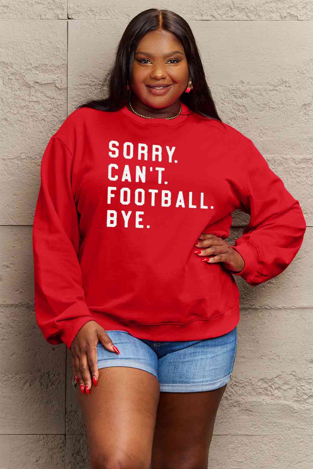 Simply Love Football Graphic Sweatshirt