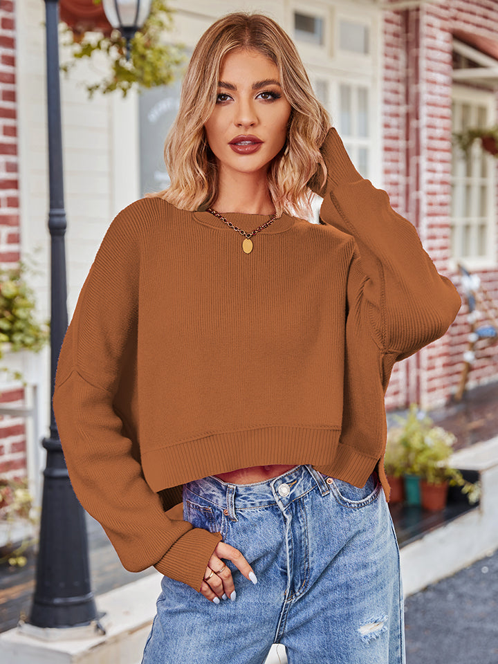 Jessica Round Neck Long Sleeve Knit Top