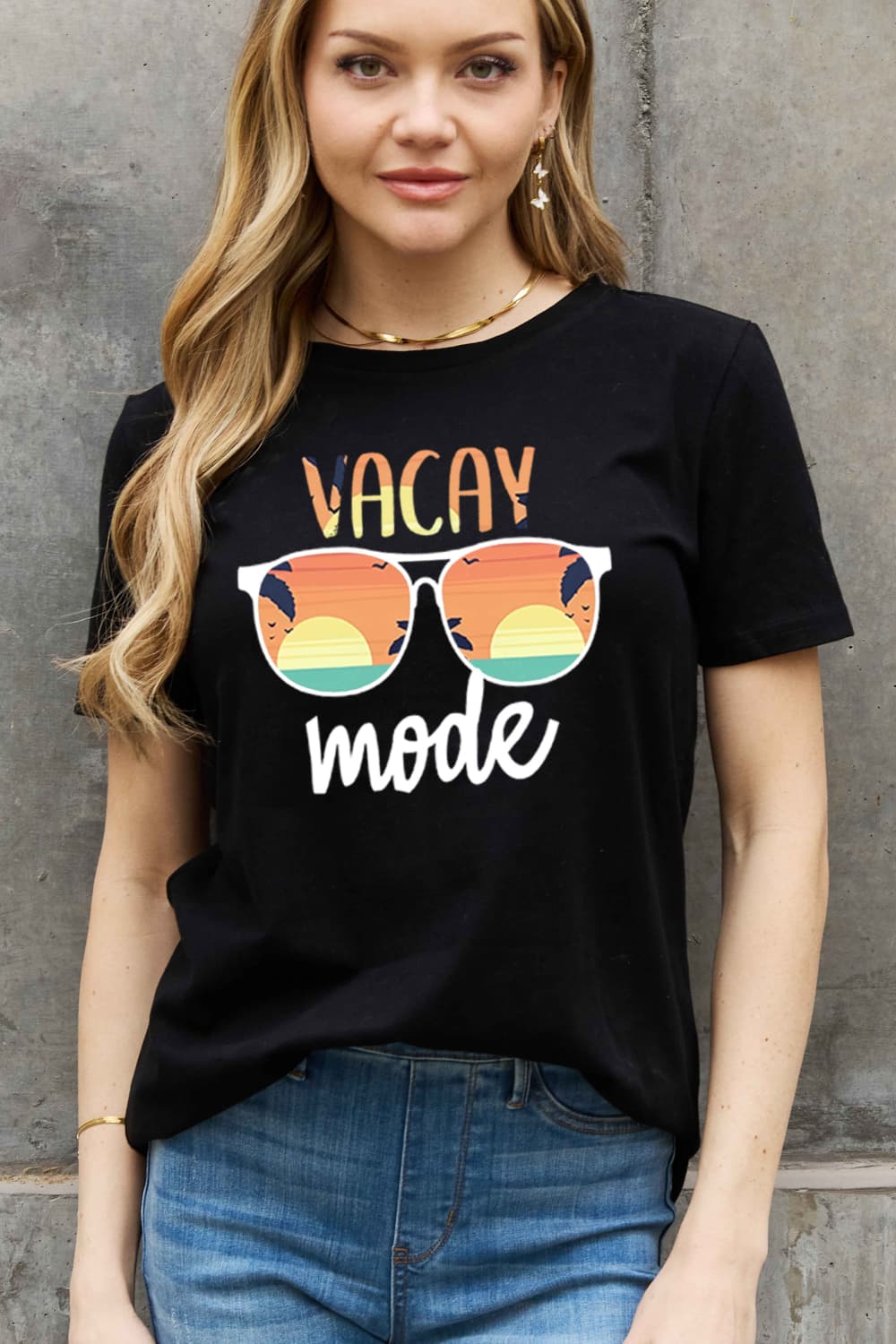 Simply Love Full Size VACAY MODE Graphic Cotton Tee