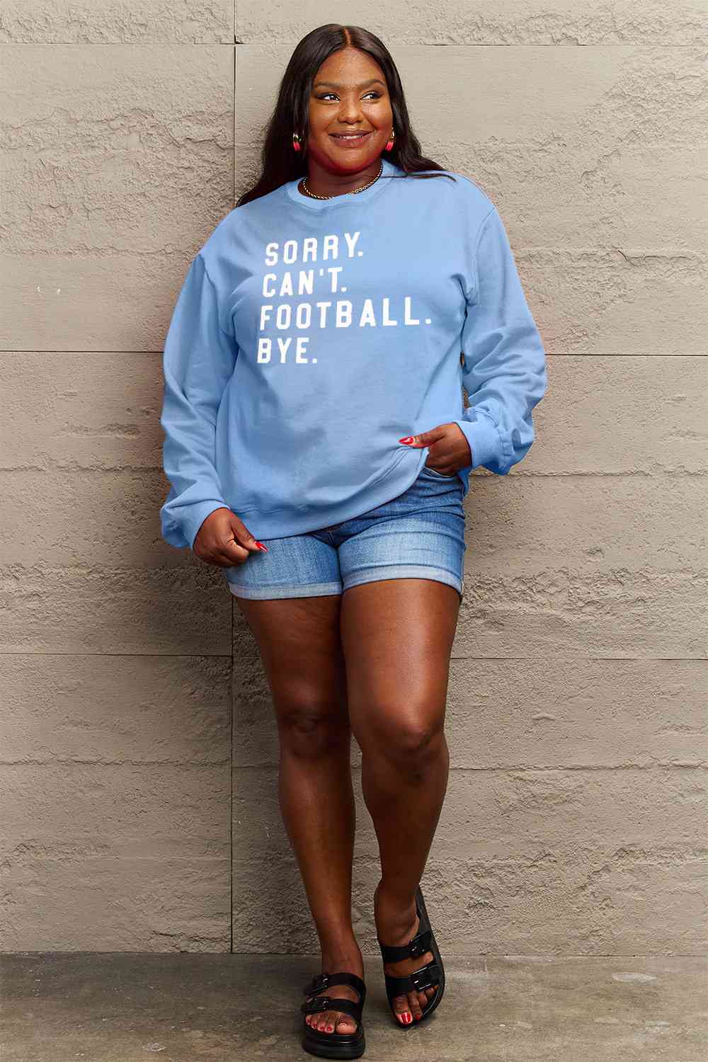 Simply Love Football Graphic Sweatshirt