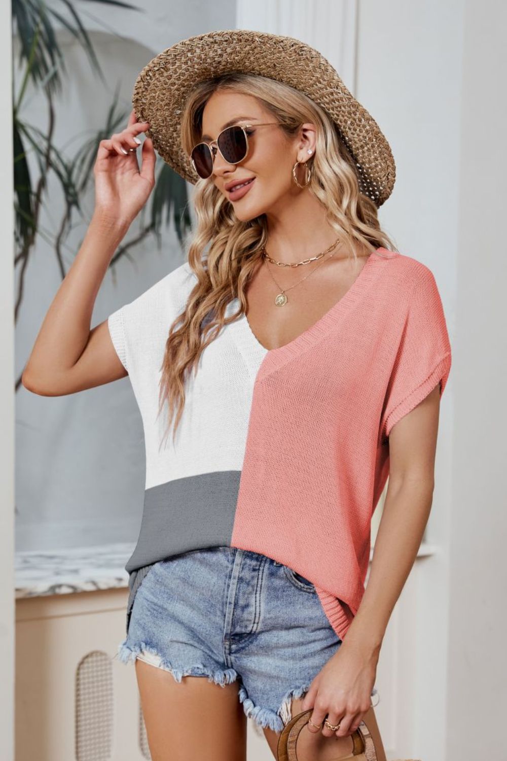 Vanessa Color Block Knit Top