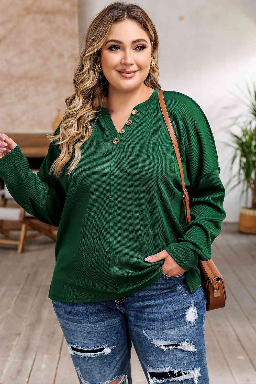 Curvy Exposed Seam Sweatshirt