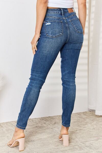 Judy Blue High Waist Distressed Slim Jeans