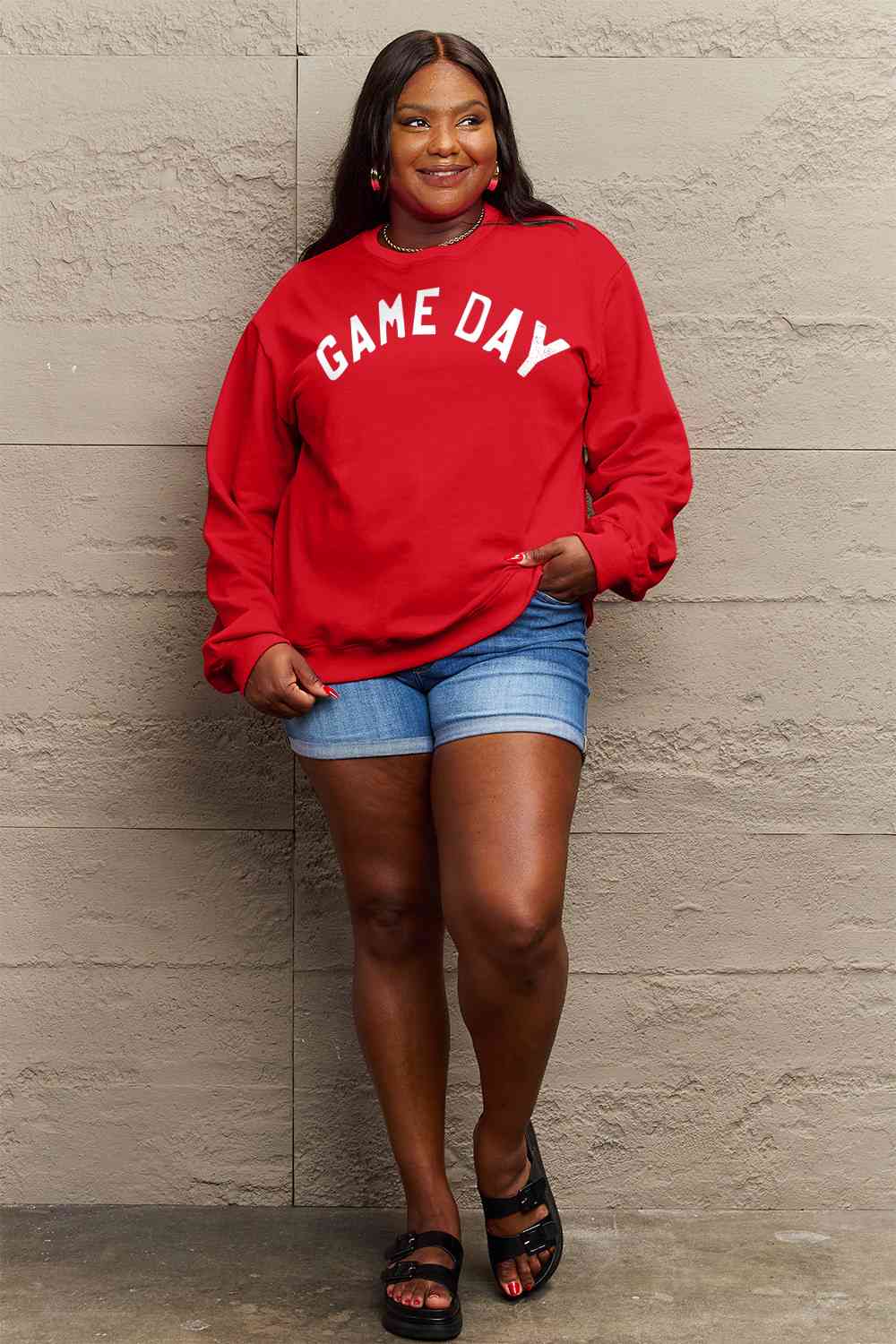 Simply Love Full Size Game Day Graphic Sweatshirt