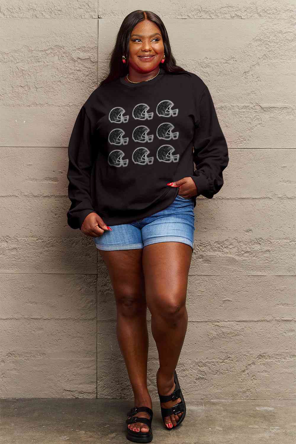 Simply Love Graphic Round Neck Sweatshirt