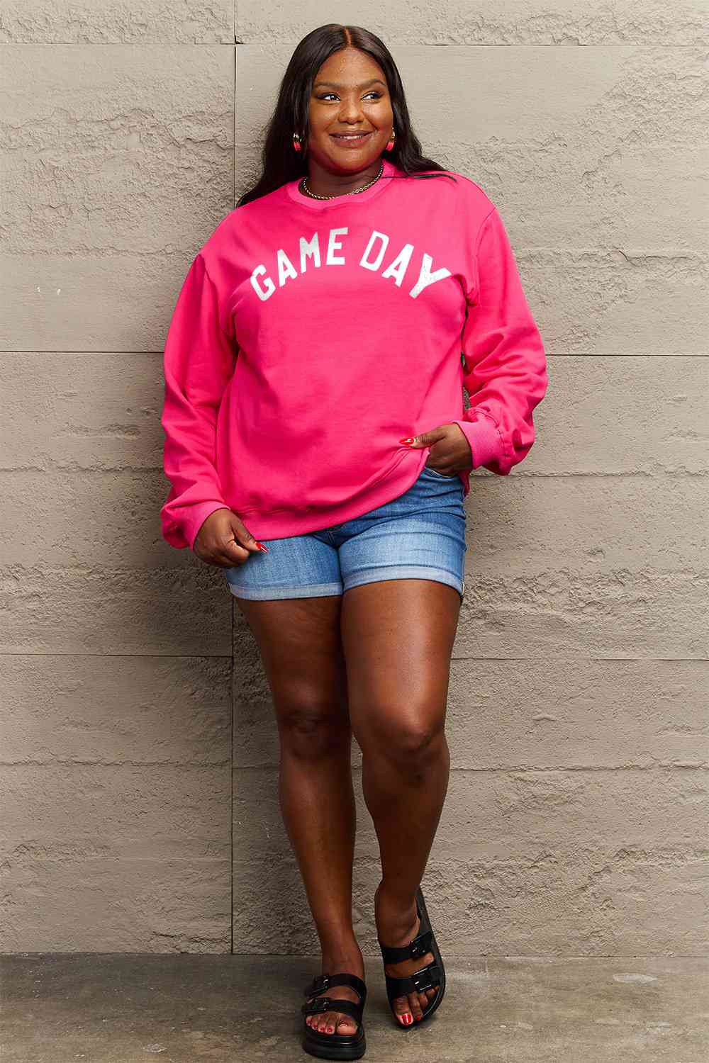 Simply Love Full Size Game Day Graphic Sweatshirt