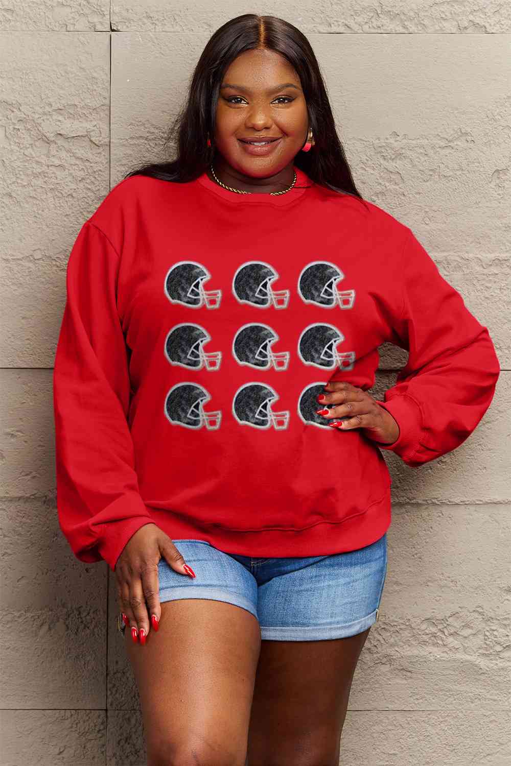 Simply Love Graphic Round Neck Sweatshirt