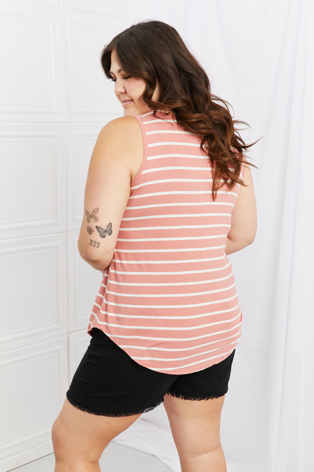 Zenana Find Your Path Sleeveless Striped Top